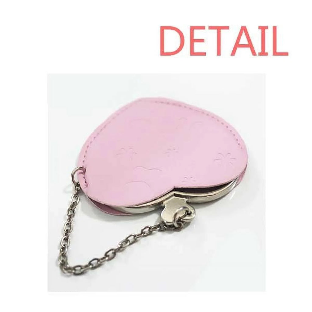 Heart Sport Pink Ski Makeup Purse Mirror with Skiing Travel Pole Skis