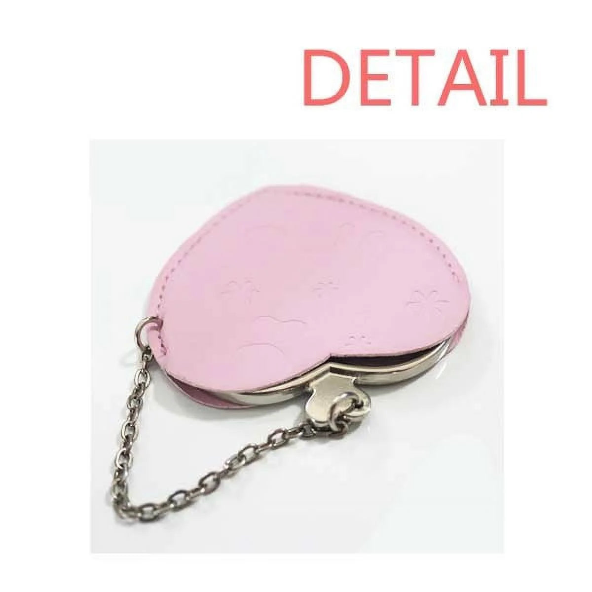 Heart Sport Pink Ski Makeup Purse Mirror with Skiing Travel Pole Skis
