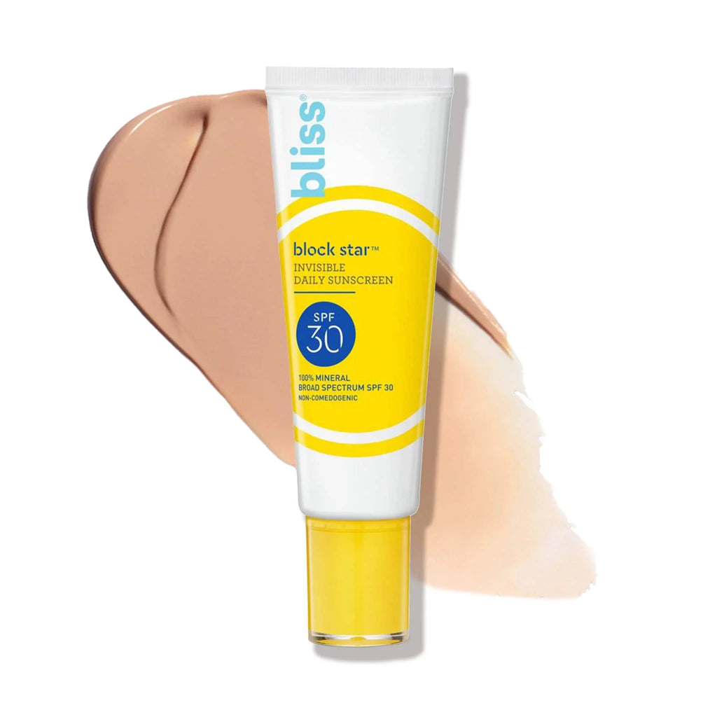 With Bliss Sunscreen 30-1.4 Invisible Zinc Finish. Star Dioxide Sunscreen Oz. Non - Greasy Oxide & Spf Mineral Spectrum Block Titanium Broad 100% Fl - Face Tinted