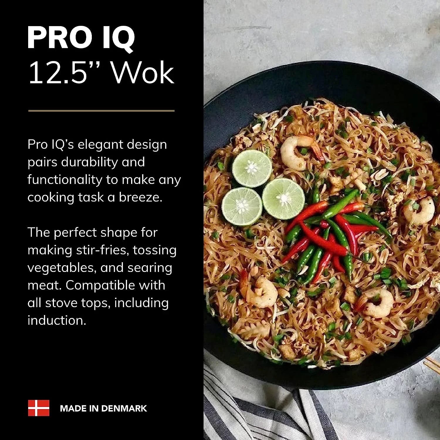 Wok Inch PRO ScanPan 12.5 Black IQ Cast Aluminum