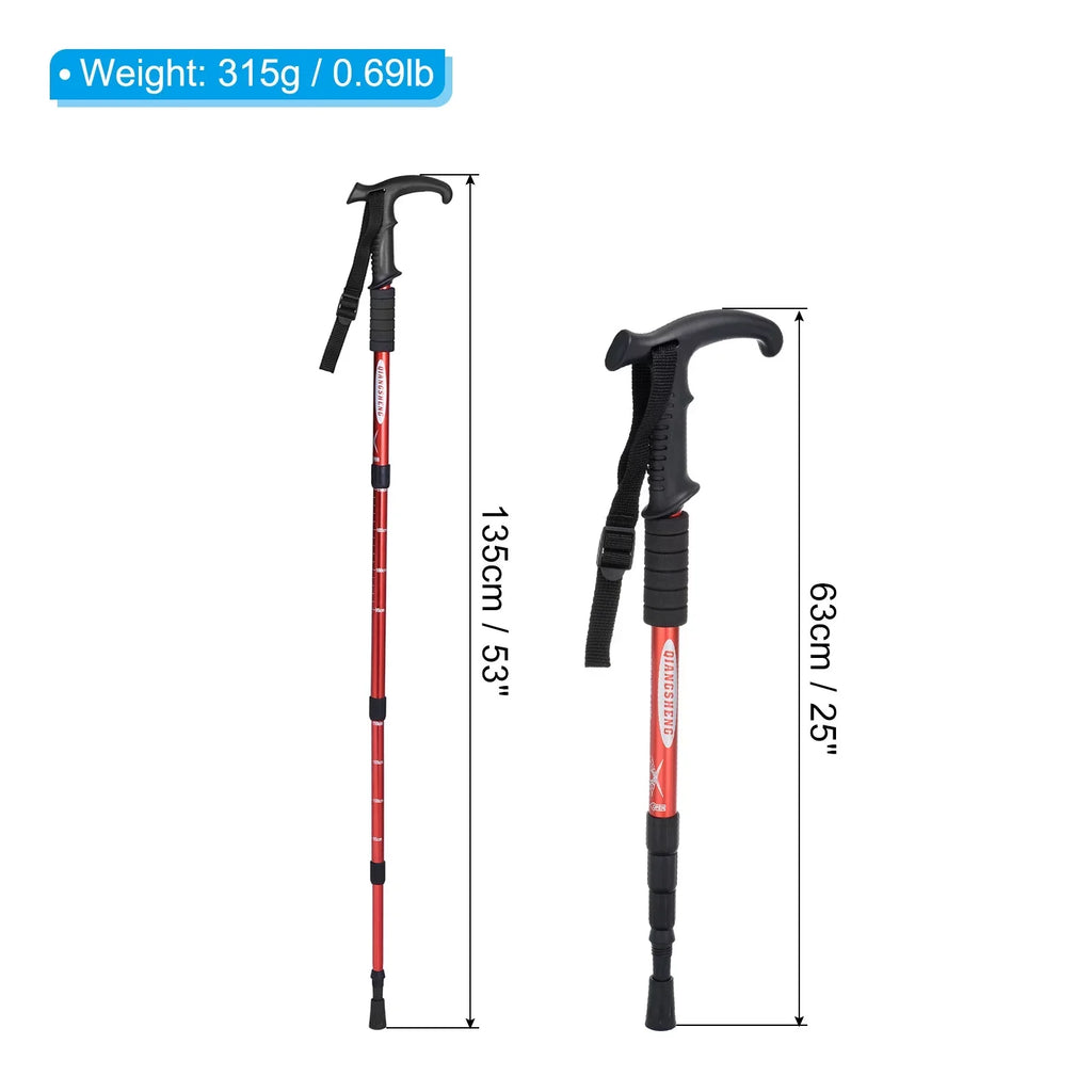 Inch Trekking Hiking Red 43 Pole Poles Telescopic T Handle, Collapsible Uxcell