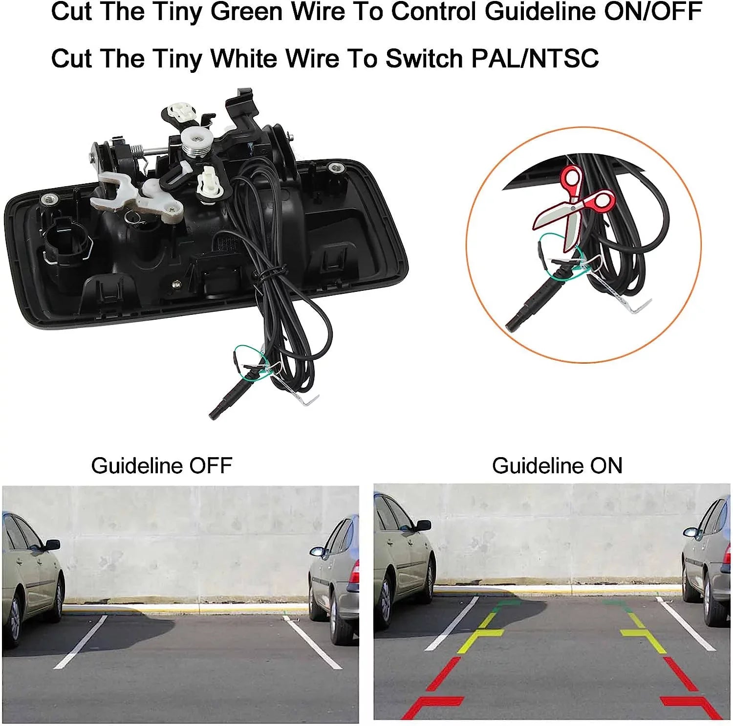 Park Camera Assist for Sierra Chevrolet 2014-2018 1500 Camera Rear Tailgate RED View Handle Backup GMC WOLF Silverado