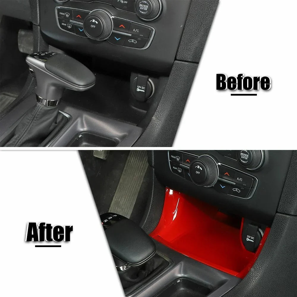 Panel Center Console Red Trim Storage Shift ABS Teledu Gear