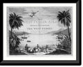the ships two and on West Historic scene harbor], Framed large with casks, the in showing 17-7/8" x sailor a [A the Indies and beach three Natives in Print, 21-7/8" British