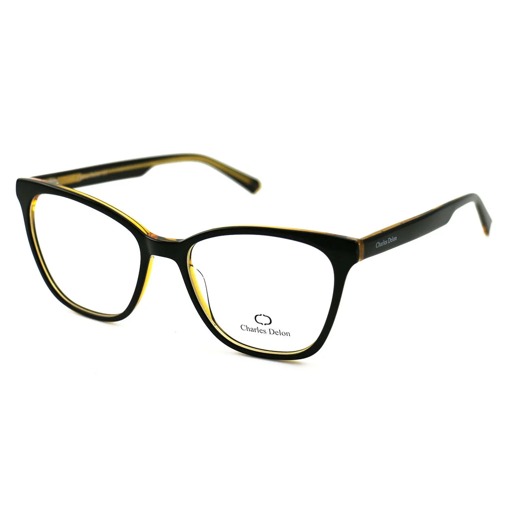 142 Eyeglasses 54 by Black/Gold Delon Cat Womens Eye 18 Frames Charles