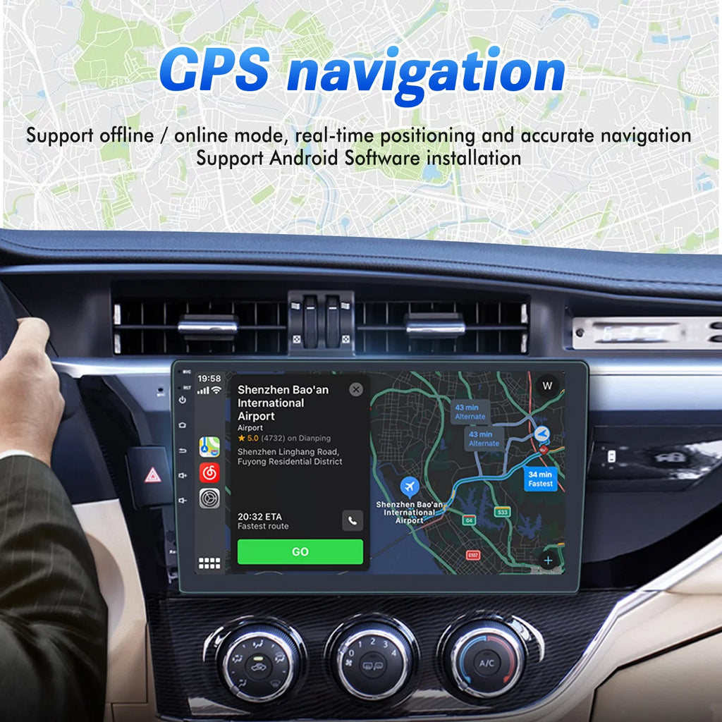Double Screen Car 10.1" Car Camera 10.1 GPS HD Ele-mall Mirror Android Din Rear W/Bluetooth Radio Car Included Touch Player, Stereo, MP5 Function, Link