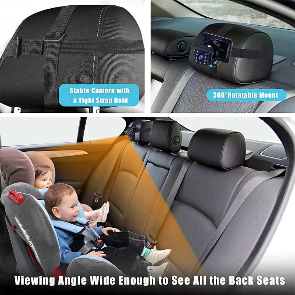 Night Vision 4.3 Crystal Car Baby Mirror View Clear Inch ammoon Camera, Monitor, 1080P Wide