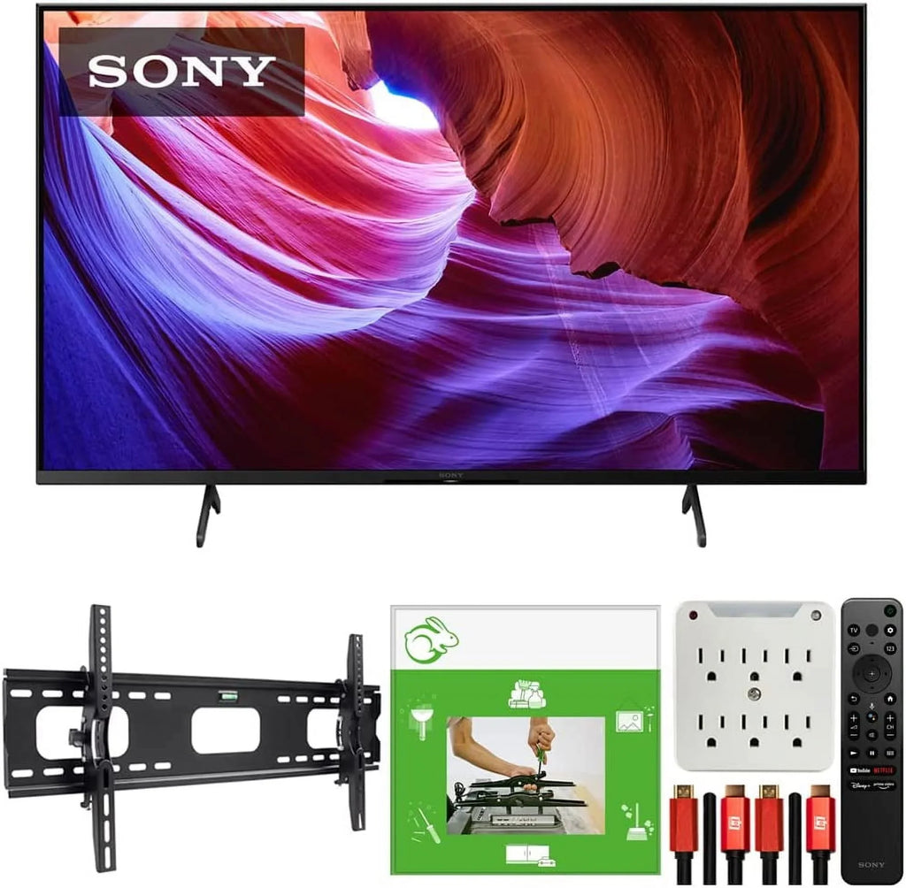 Deco TV TaskRabbit Services Gear Sony + (2022 smart Bundle X85K 4K KD50X85K with 50" Model) LED with Google + + Wall Adapter TV HDMI Mount Cables Surge Installation HDR