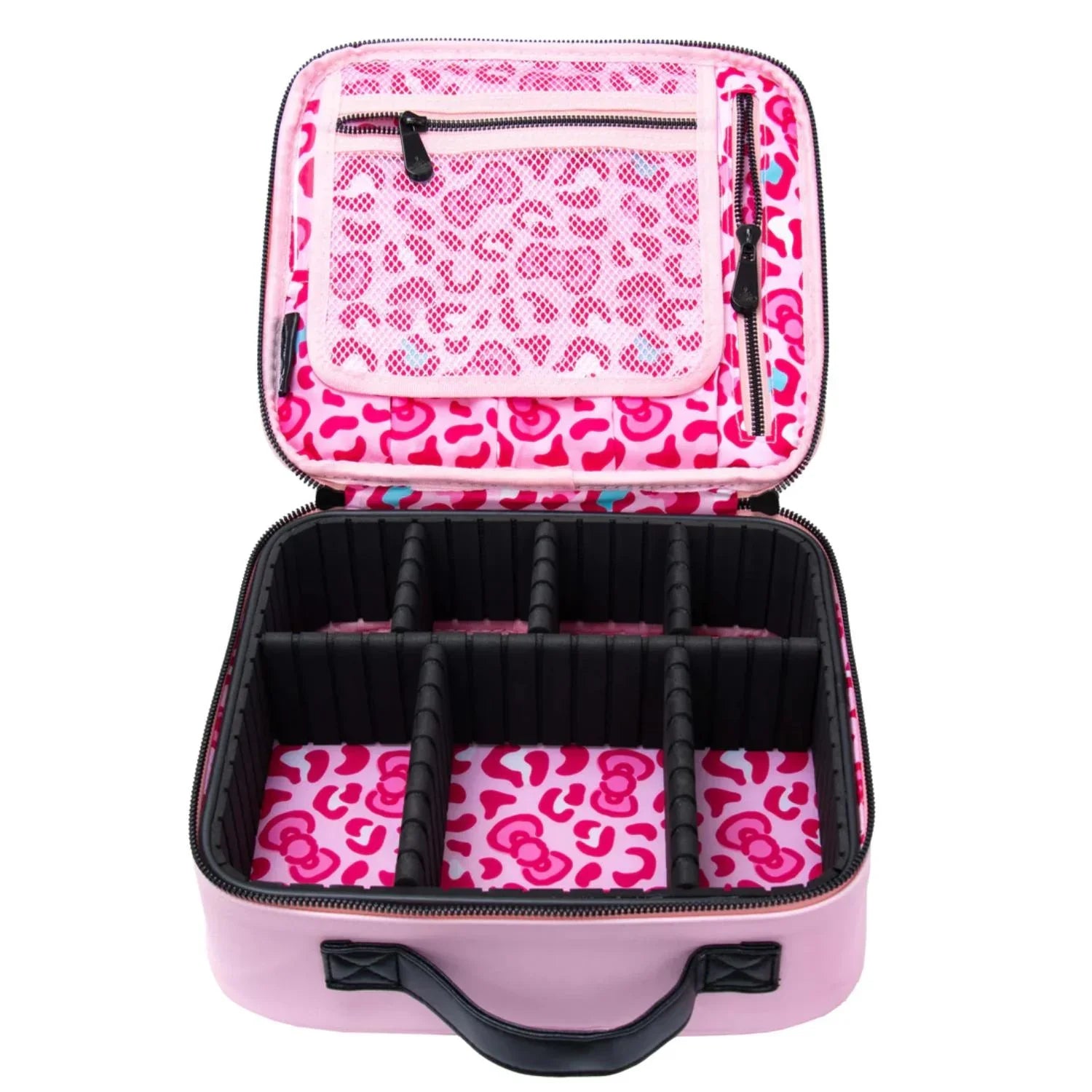 Bag Toiletry Travel Animal) Hello Faux Kitty Leather, Bag Cosmetic Impressions (Pink with Vanity