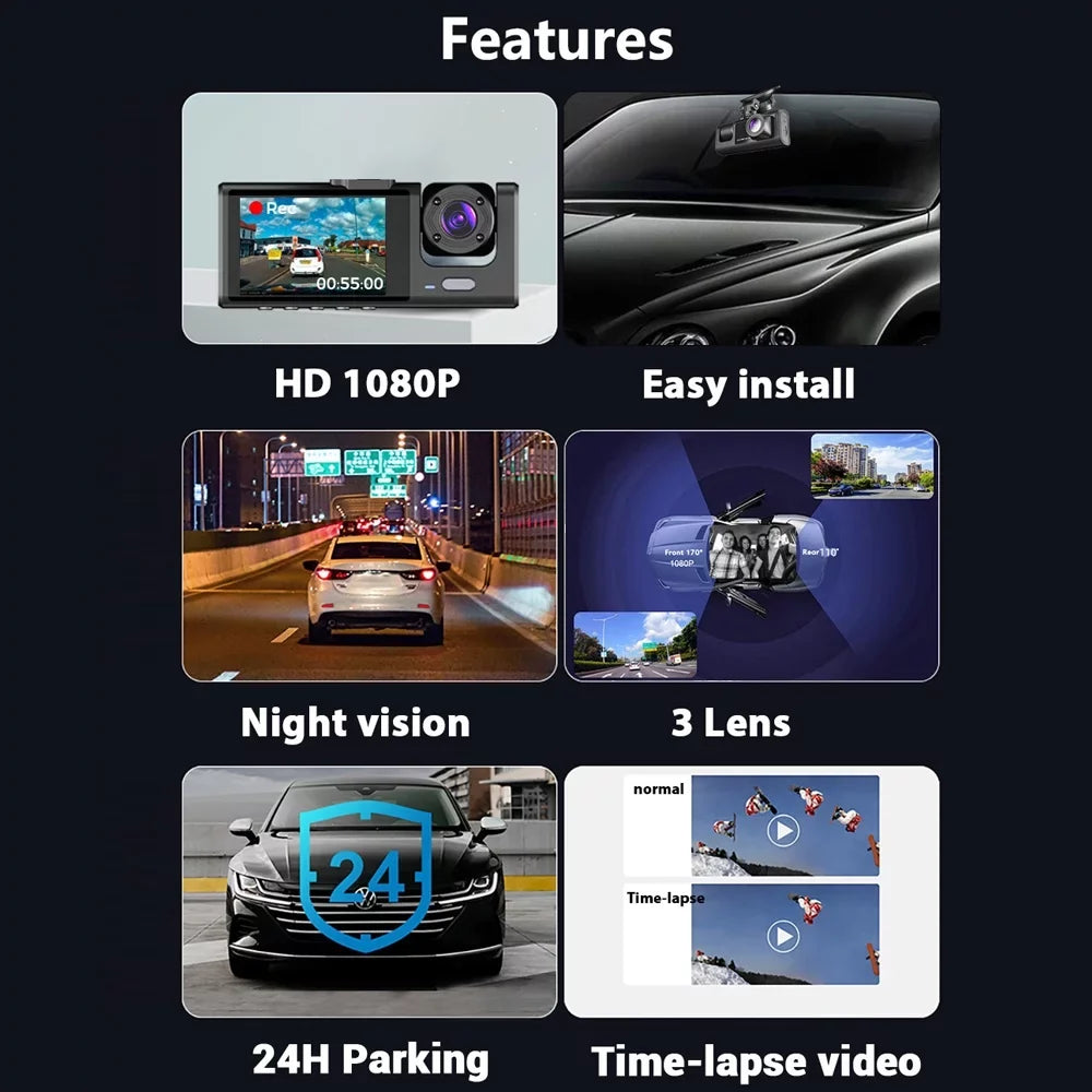 Clear Driving ammoon Auto Camera WiFi, Dash with Recorder for Cam Safety Video Car 3