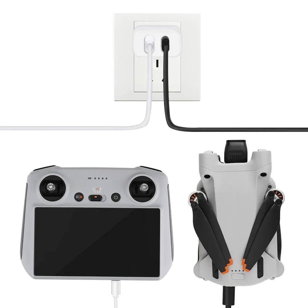 Cable for Type-C USB with Parts DJI 2/Mini Charging 3 30W Dual-Port Charger Pro Mini Charging