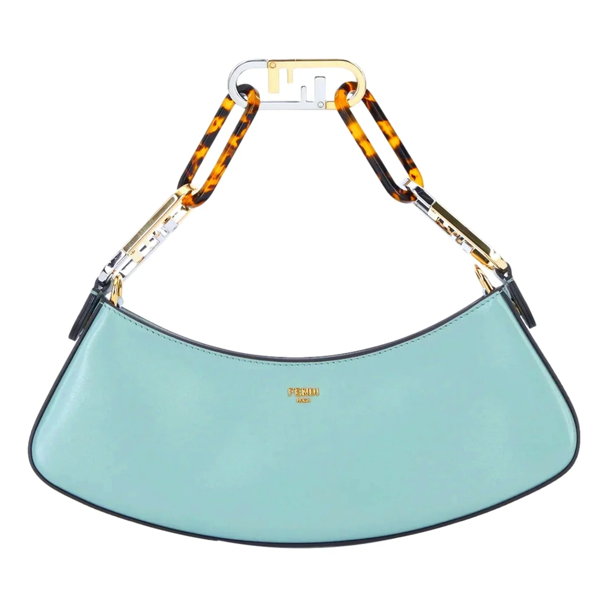 Calf Small Leather O'Lock Swing Hobo Shoulder Fendi Bag Tiffany Blue