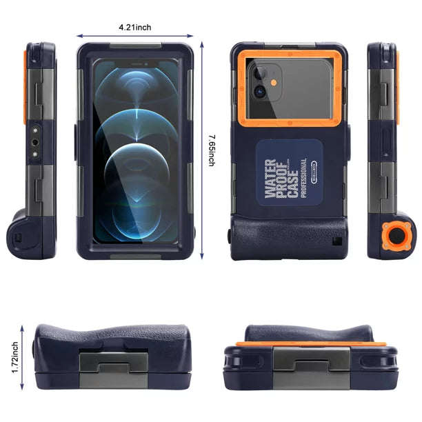[15m/50ft] iACE2X Video LCD And Lanyard Camon Underwater UrbanX all Case for Surfing Snorkeling Protective Photo Inch Professional Diving with Tecno Up Housing Waterproof to 6.9 Phones Swimming