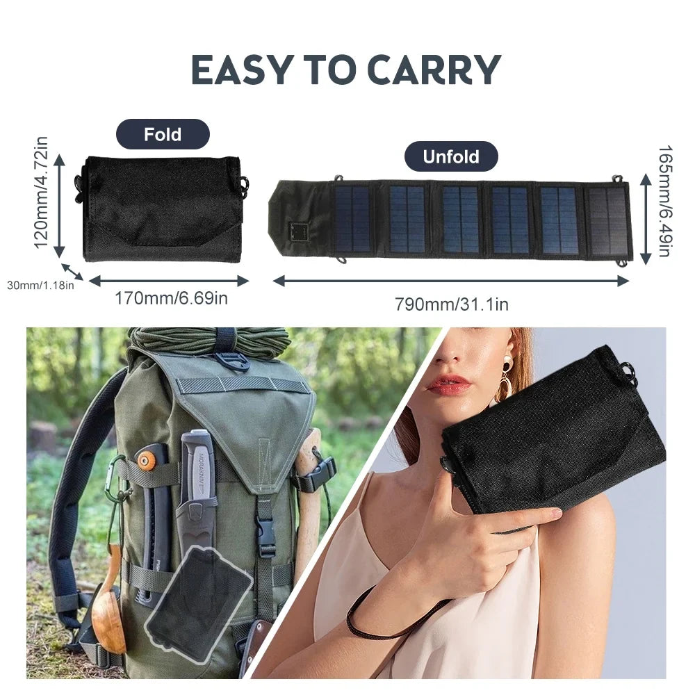 OWSOO , 12W for Solar Panel Dual Travel Foldable Recharger USB Camping