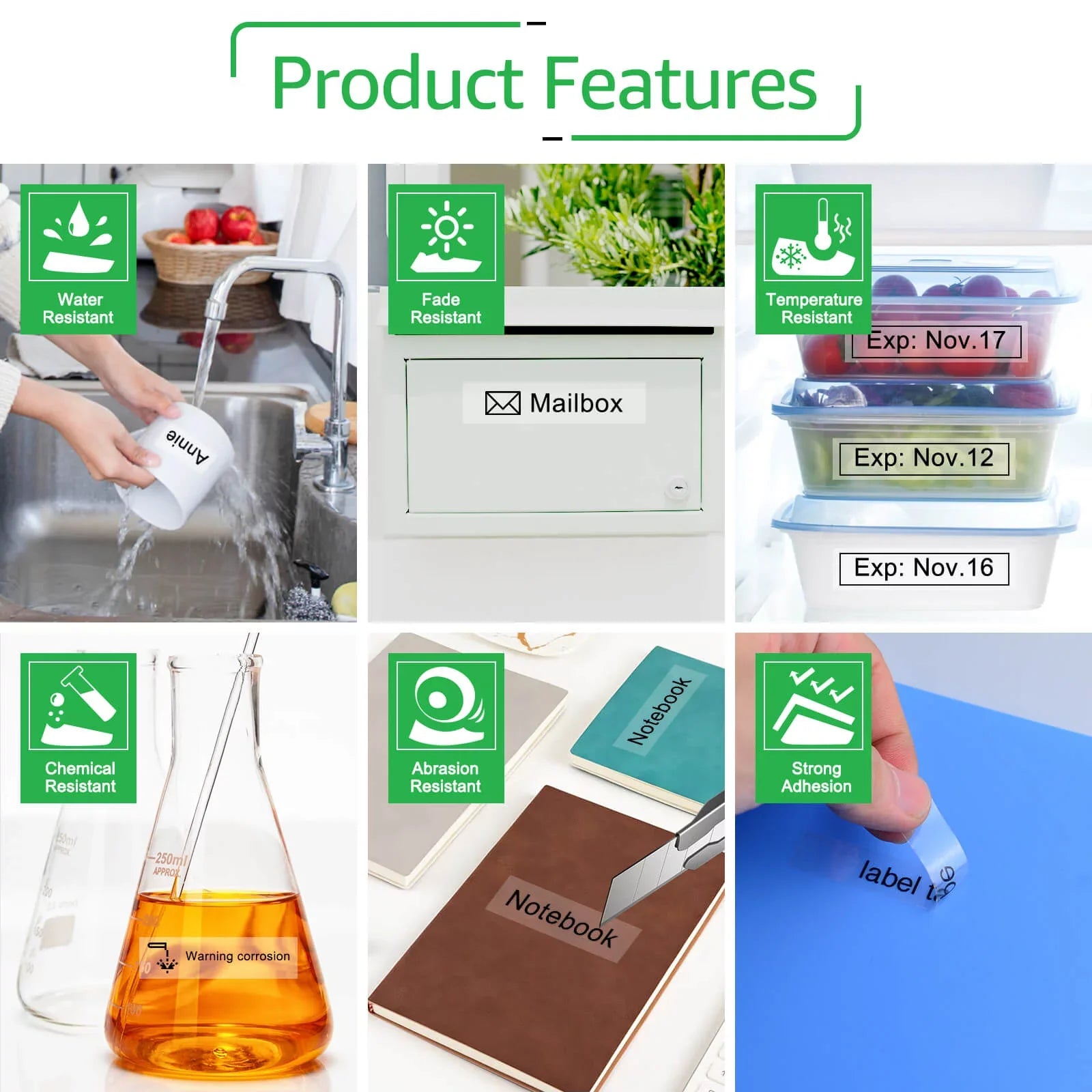 Flexible TZ-131 TZe Clear on 6PK Cable Label TZ ID 8m TZe-FX131 Compatible Tape for Wire TZe-131 12mm GREENCYCLE x Brother Black P-touch TZ-FX131
