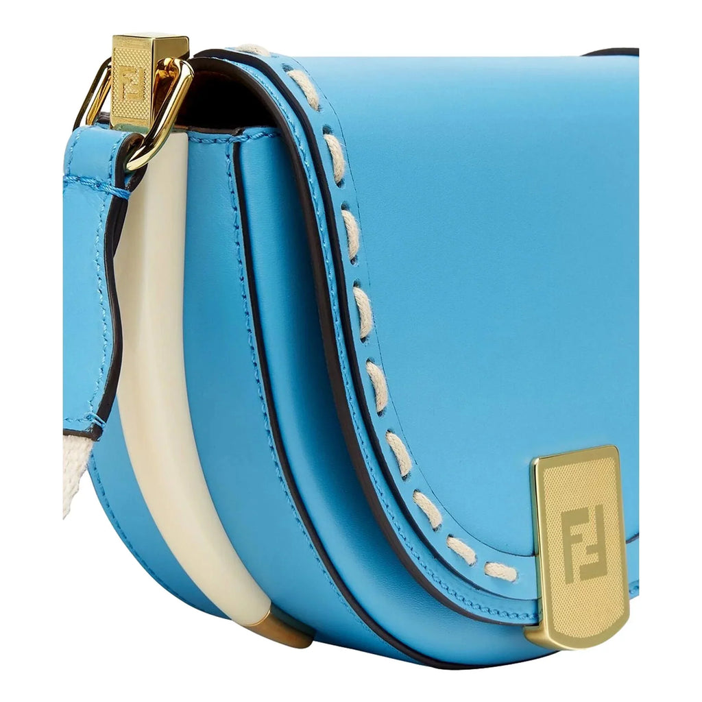 Leather Bag Moonlight Fendi Satchel Crossbody Cyber Blue