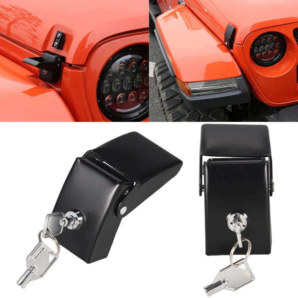 Latch Pins Stylish Kit - & Jeep - Materials Locking Hood Strong JKU High-Quality for Easy - Jahy2Tech JK Wrangler Installation
