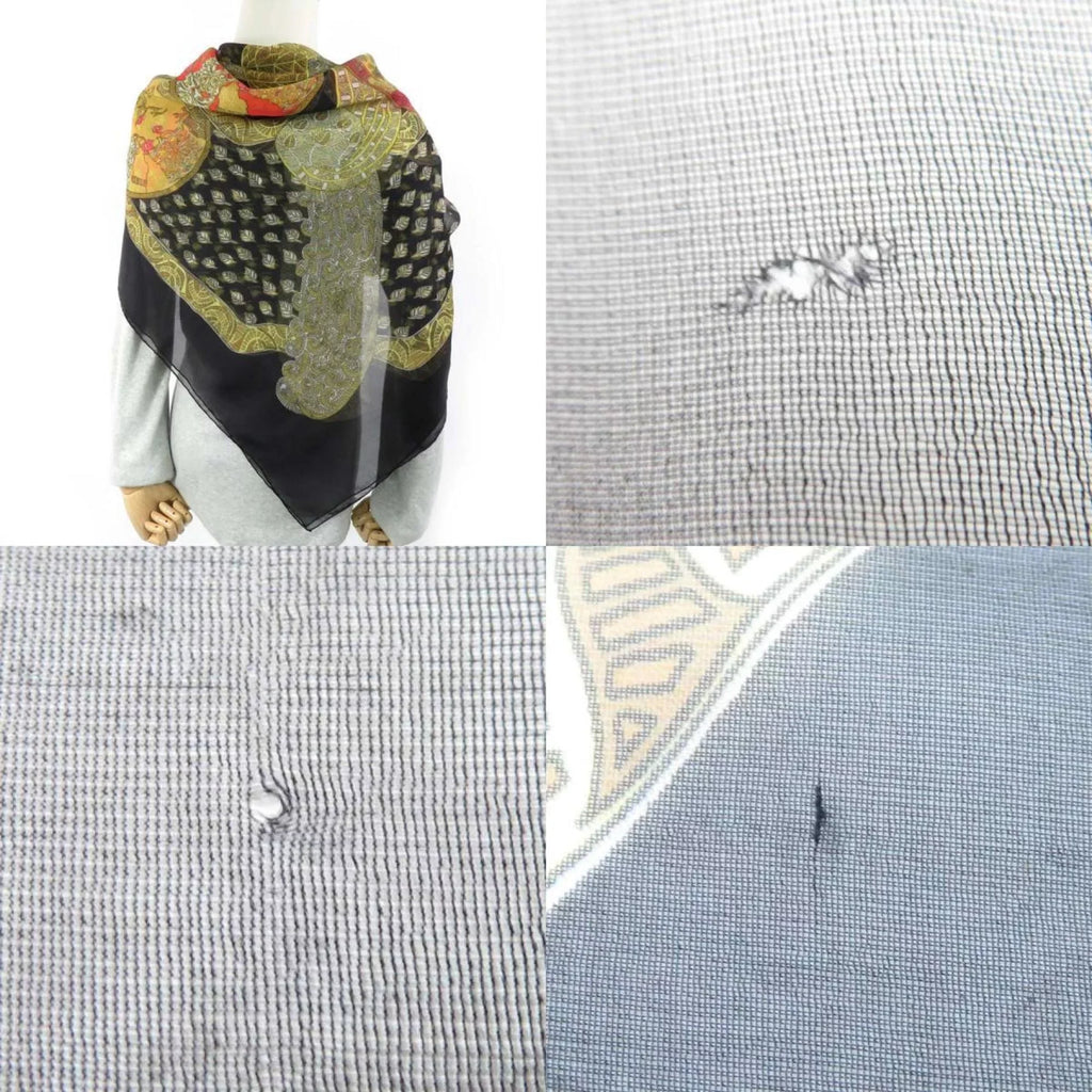 x STEPES Unisex Scarf Pre-Owned Step des Hermes (Good) Art/Estimated HERMES Silk Black ART Multicolor