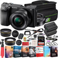 f/3.5-5.6 Battery ILCE-6400L/B Gear Bundle 4K Lens Angle Wide with Sony Deco Telephoto Filter and Editing & a6400 Set 0.43x (Black) + Mirrorless OSS Camera Lens 2.2X Power Extra Case 16-50mm Kit