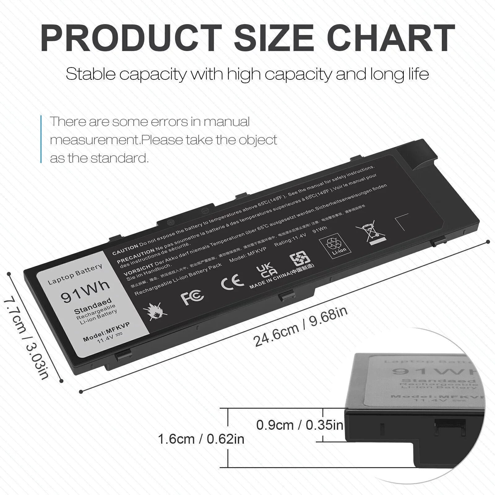 7710,17 Battery 7720 17 DELL Series Precision For MFKVP