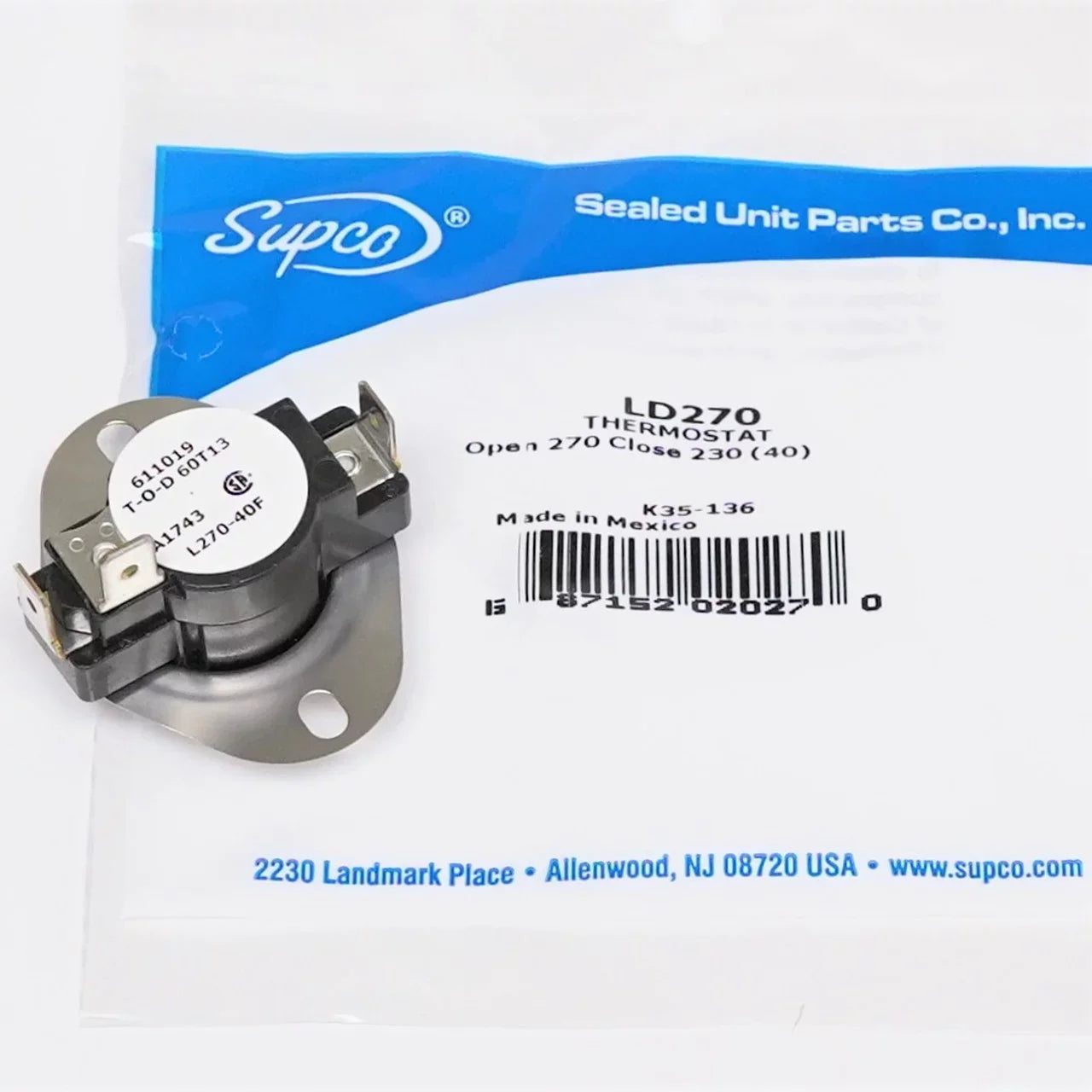 LD270 3 LD270-40 Thermodisc Supco Wire Supco Rise Open Thermostat Heater Limit On
