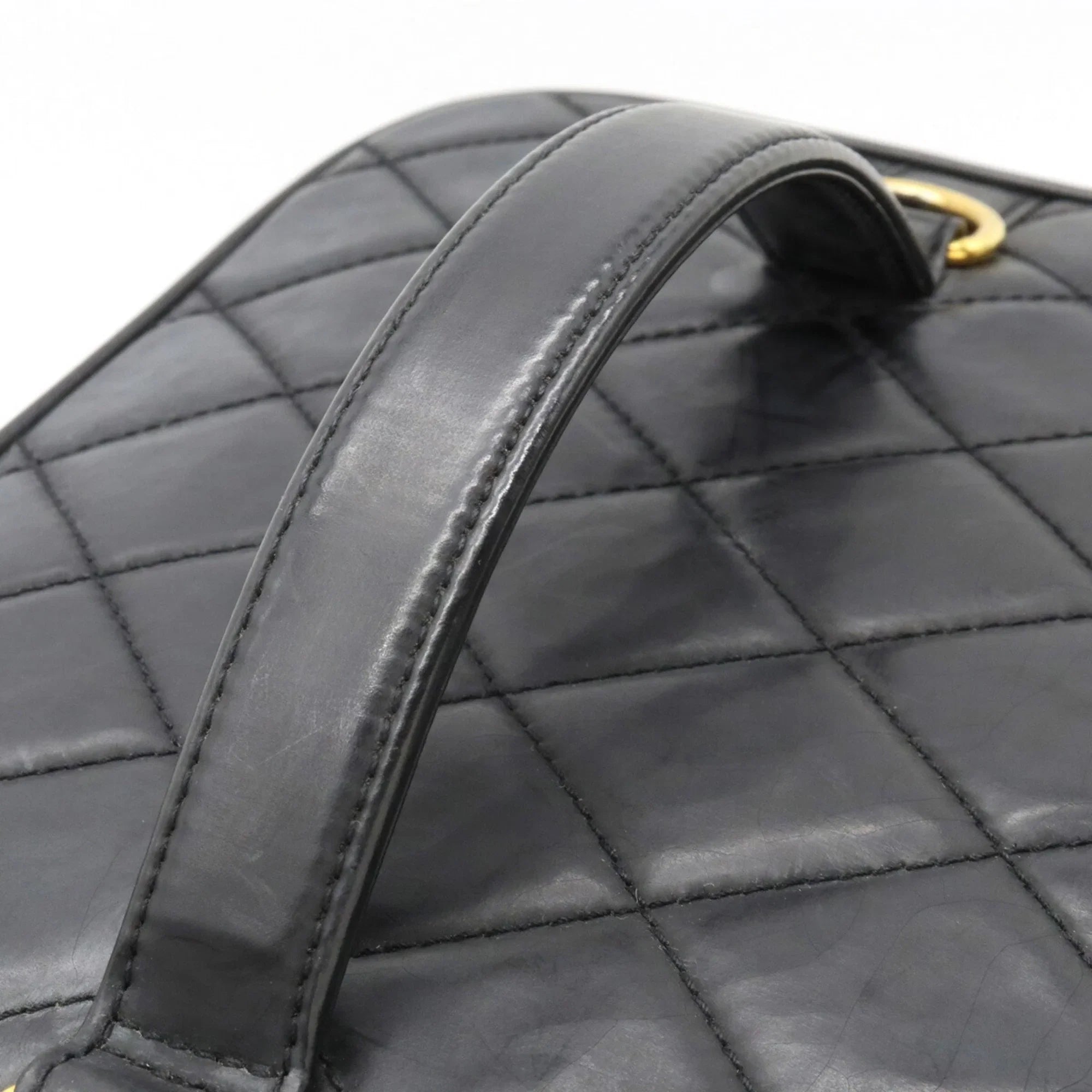 Handbag Vanity Shoulder Chanel Mark Coco Matelasse Pre-Owned Bag (Fair) CHANEL Black Leather