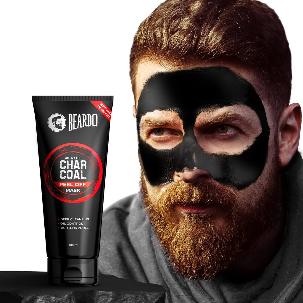 for Dirt | 100ml Fights | Men Off Removal | Sensitive Pollution, Detox Charcoal Beardo | Peel & Tan & Suitable Mask Skin Blackhead Activated Mask for
