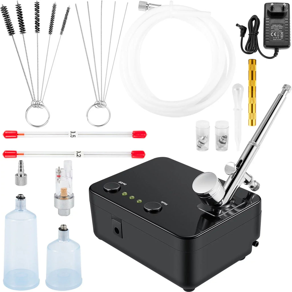 Nail Set Kit Airbrushes, BENTISM Portable Tattoo w/Multi-Purpose Kit, Compressor, Feed Art System Gravity Airbrushing Airbrush Makeup Cookie with Dual-Action Airbrush
