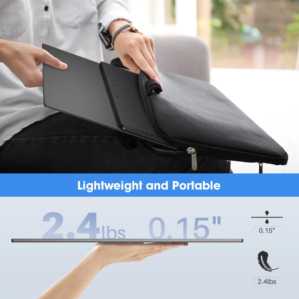 IPS Extender Speakers, Frameless VESA 180° Dual FHD Second Stand 100% Gaming Laptop, Large 18.5 inch 1080P Screen Foldable Oiiwak for Travel sRGB Monitor,100HZ Portable Monitor, &