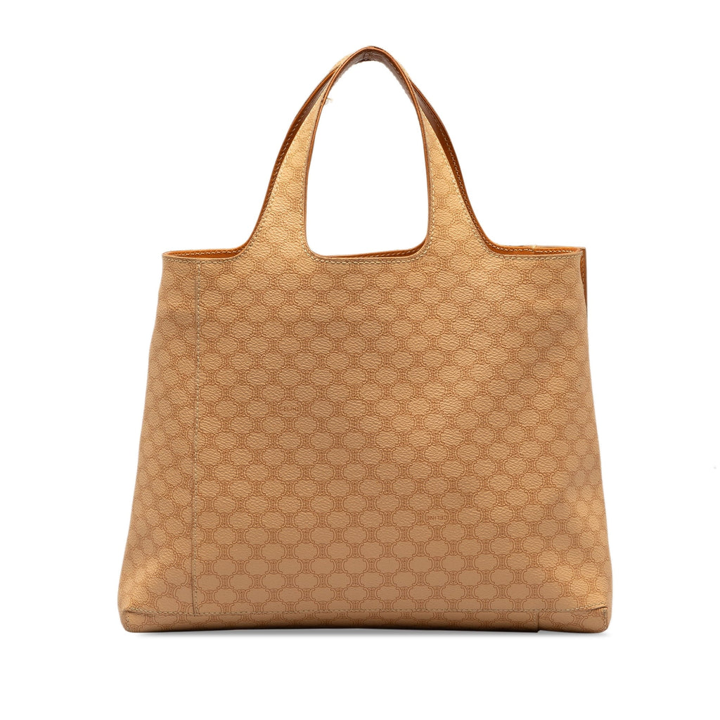Bag Macadam Canvas Unisex Fabric Celine Coated Brown Tote (Good) Pre-Owned Authenticated