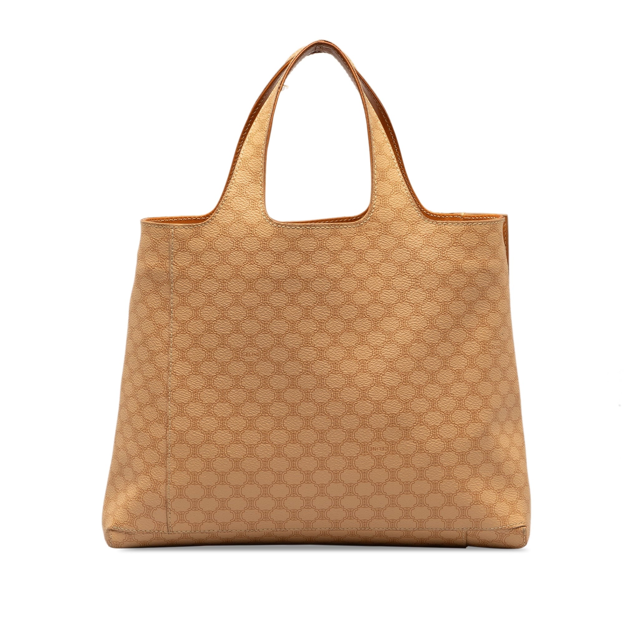 Bag Macadam Canvas Unisex Fabric Celine Coated Brown Tote (Good) Pre-Owned Authenticated