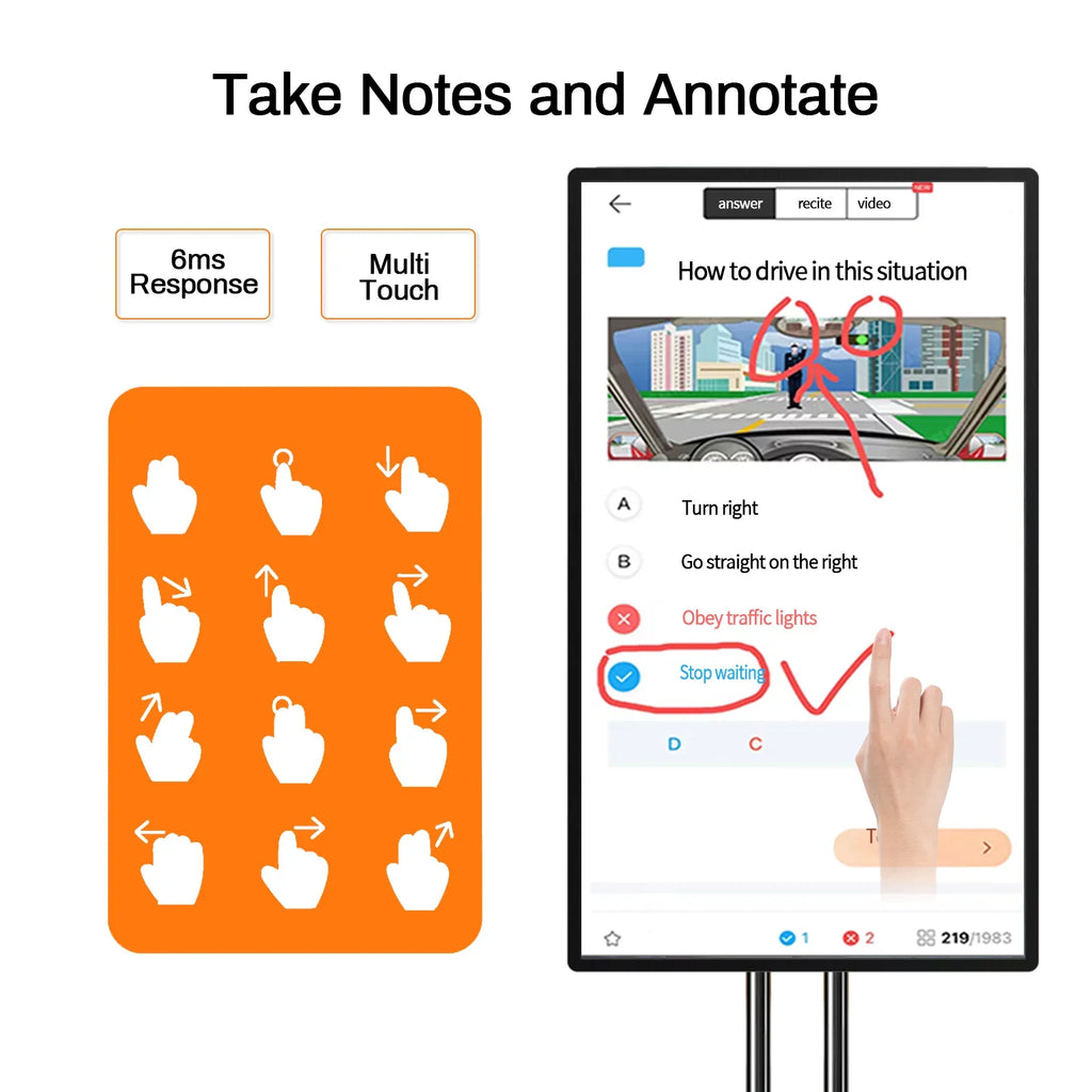 43 Whiteboard, Android for Inch Interactive Electronic iOS Mirroring Live inclued) Whiteboard, and Display for Classroom Board, and Advertising Smart Mount Screen (Wall JYXOIHUB from Streaming,