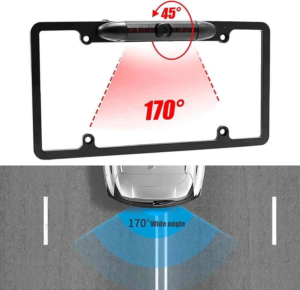 Rear License Night Rear Backup Backup 8 Plate View s Vision Camera with Angle, 170° Viewing Camera, Waterproof