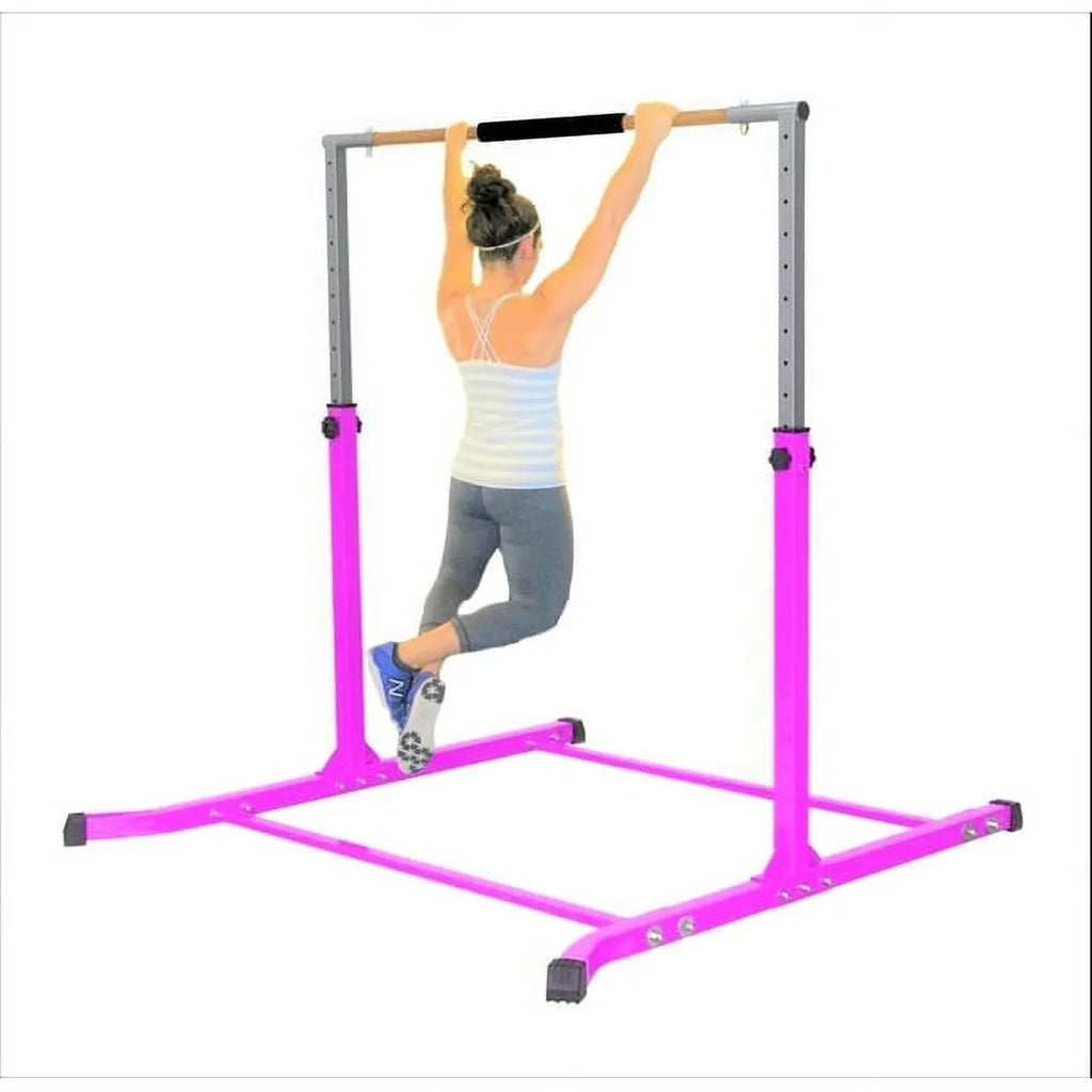 Bar Bar, Heavy Pink Training FT Fitness Junior Duty, Kip Adjustable to - for Pro-Gymnastics Cushioned Up - Height 5 Kids Hand