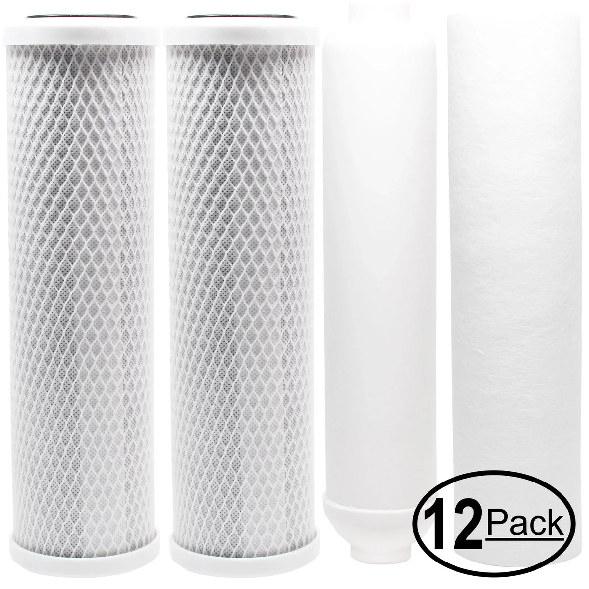 '- for Brand Carbon 12-Pack for Denali Block Includes & Inline PP RO Filter Sediment WP-5 System Filter Kit - Cartridge Filter Replacement Filters, Pure Watts