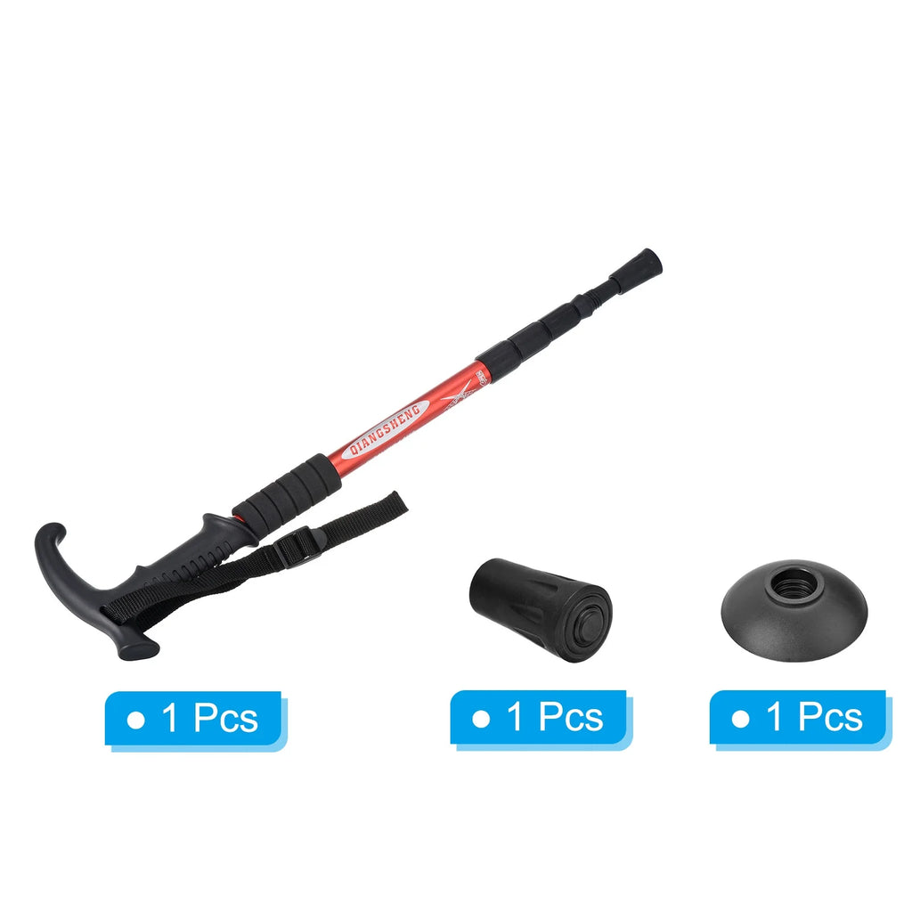 Inch Trekking Hiking Red 43 Pole Poles Telescopic T Handle, Collapsible Uxcell