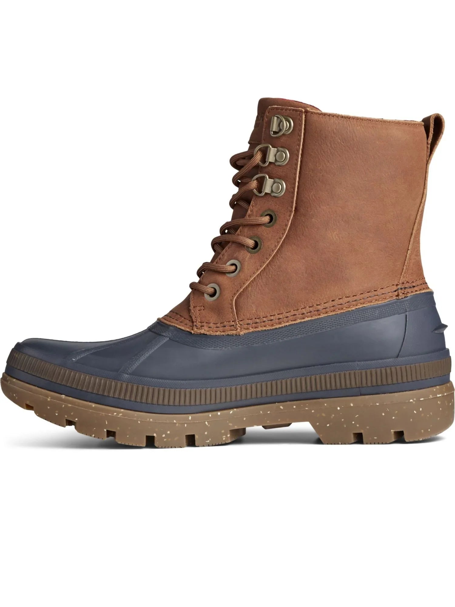 Lace-Up Mens Brown Round Waterproof Toe Boots Bay SPERRY Ice 7 Duck