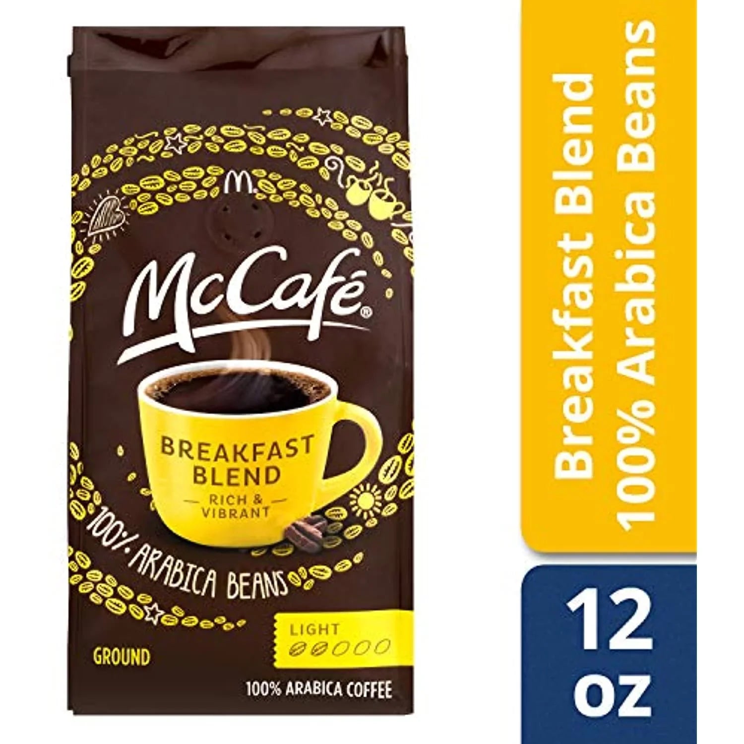 Coffee Oz 6) Mccafé Canisters, Light Blend Of Ground Pack Breakfast (12 Roast