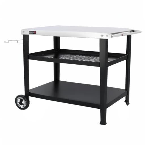 Royal Gourmet PC4401B 3-Tier Dining Cart with Wind Guard, Black