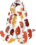 Silk Elephants Wrap Cute Long Scarves White Lightweight for On Women Scarf Shawl Girls Hyjoy Neck