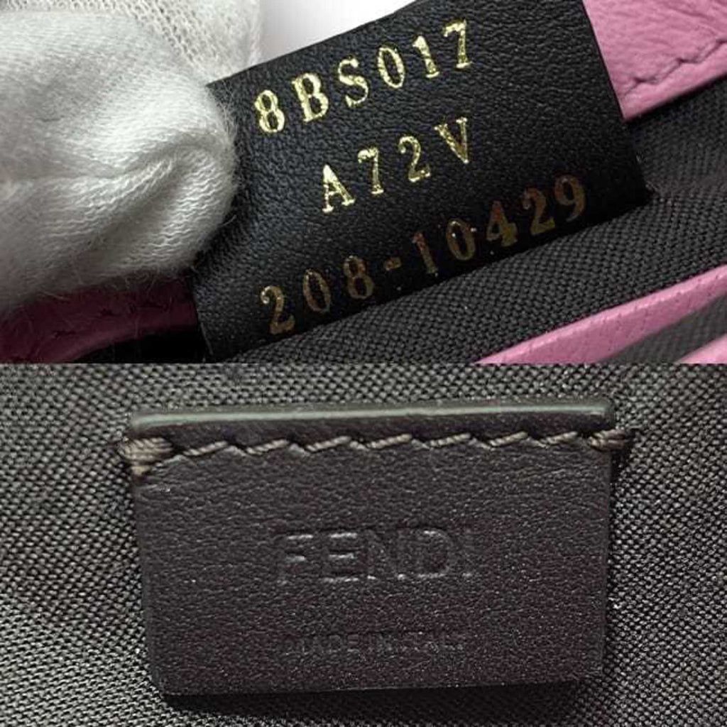 Pink FF Baguette Pre-Owned Chain FENDI Small 8BS017 Leather Shoulder (Like GP Embossed Ladies New) Gold Fendi Bag