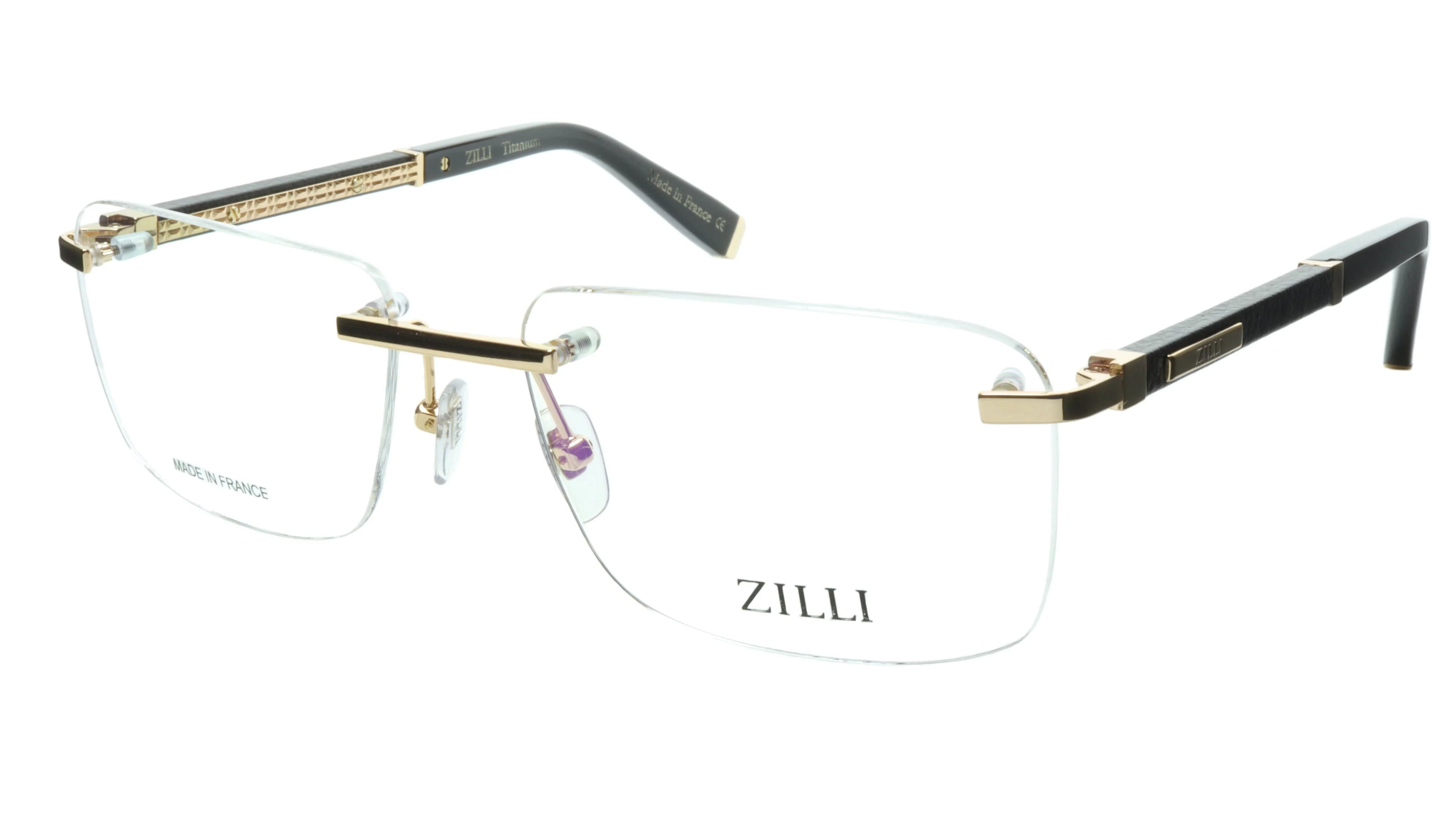 Real Quality Leather with Made Eyewear and Rimless Titanium High ZILLI