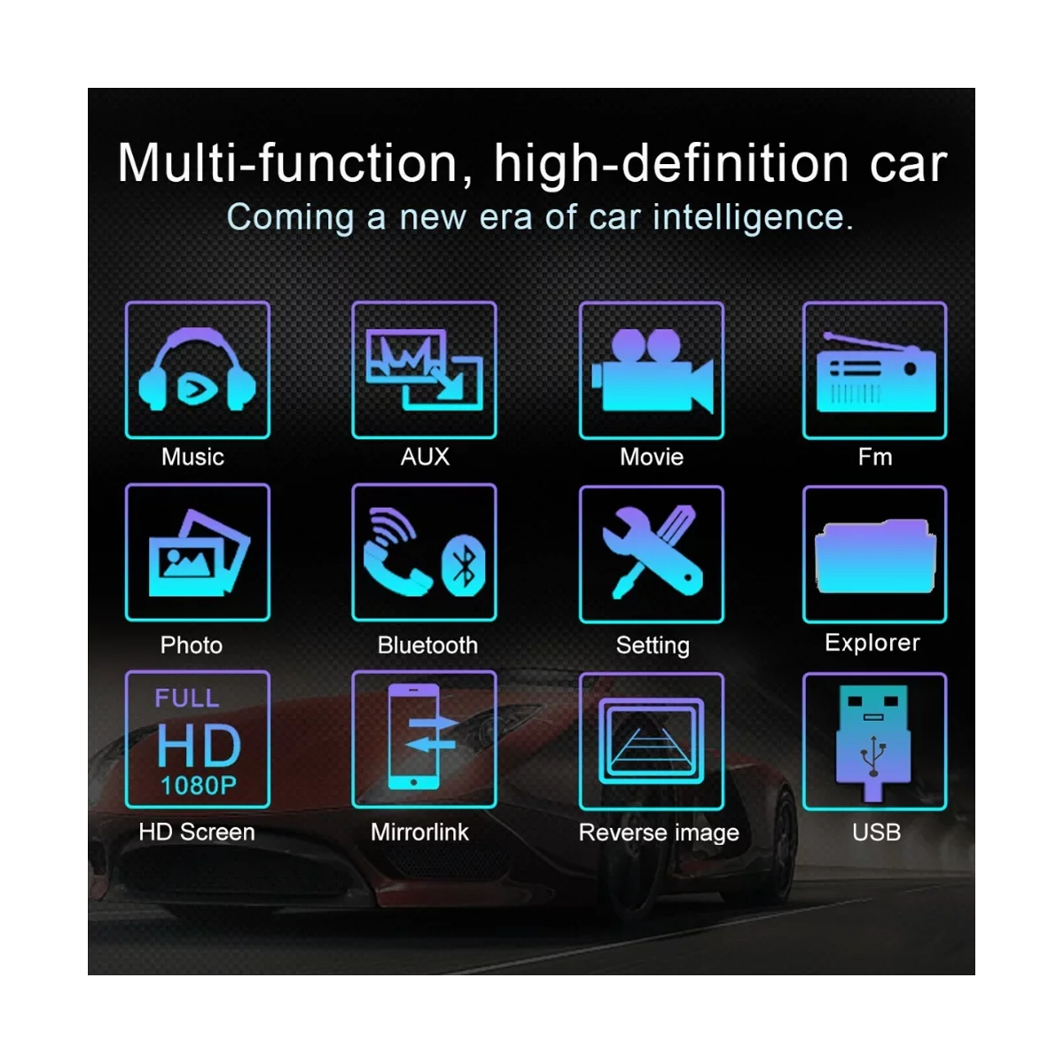 Car Double Control Link 7 Remote Bluetooth Receiver with and Stereo Radio Screen Touch Camera Inch Backup with Audio Mirror USB FM Din Car Radio