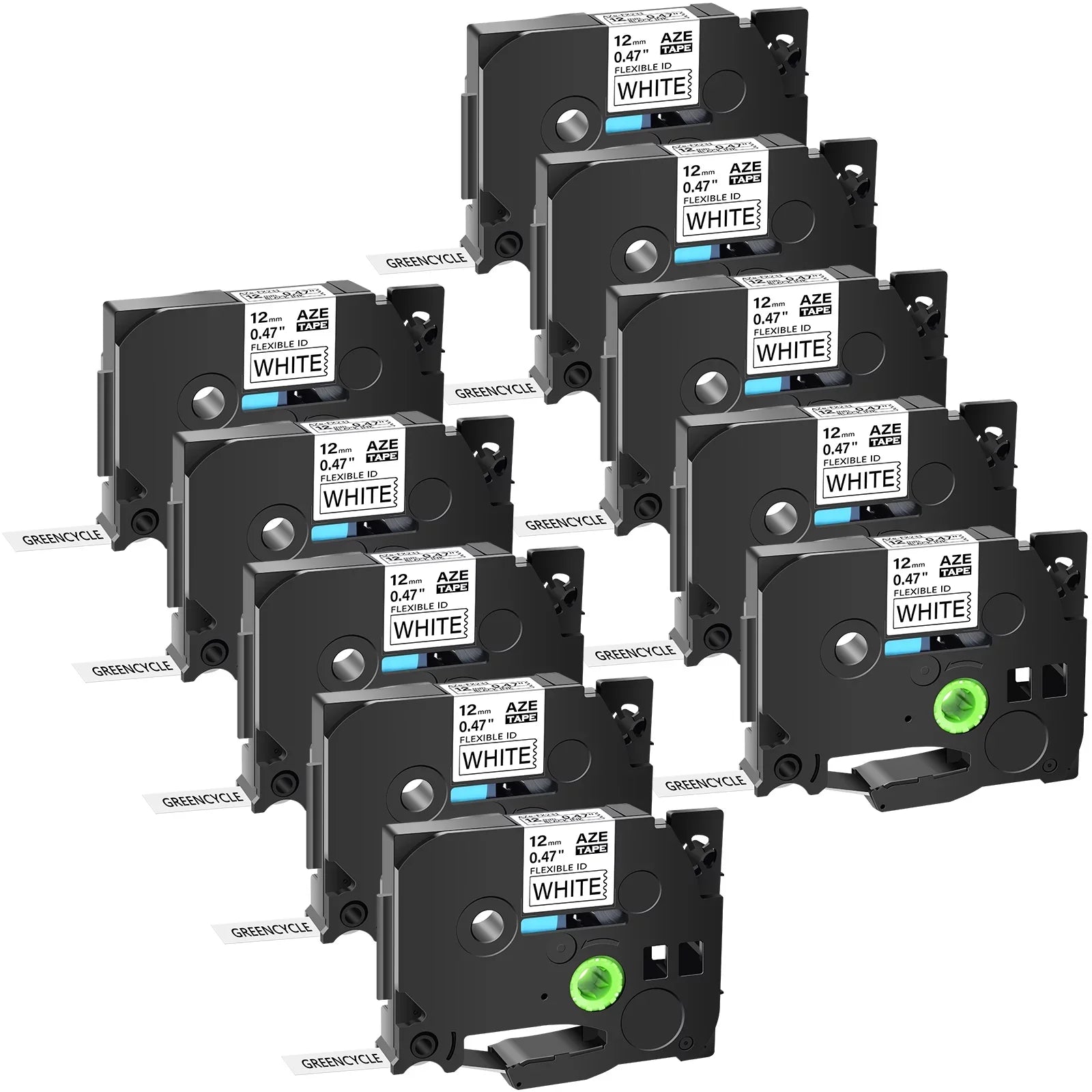 D400 in TZe-FX231 Wire White PT-D210 TZ-231 Tape ID Brother TZe 12mm GREENCYCLE for on H110 TZ Flexible Black Compatible P-touch TZ-FX231 Maker Label TZe-231 use H100 10PK D600 Cable Label 8m