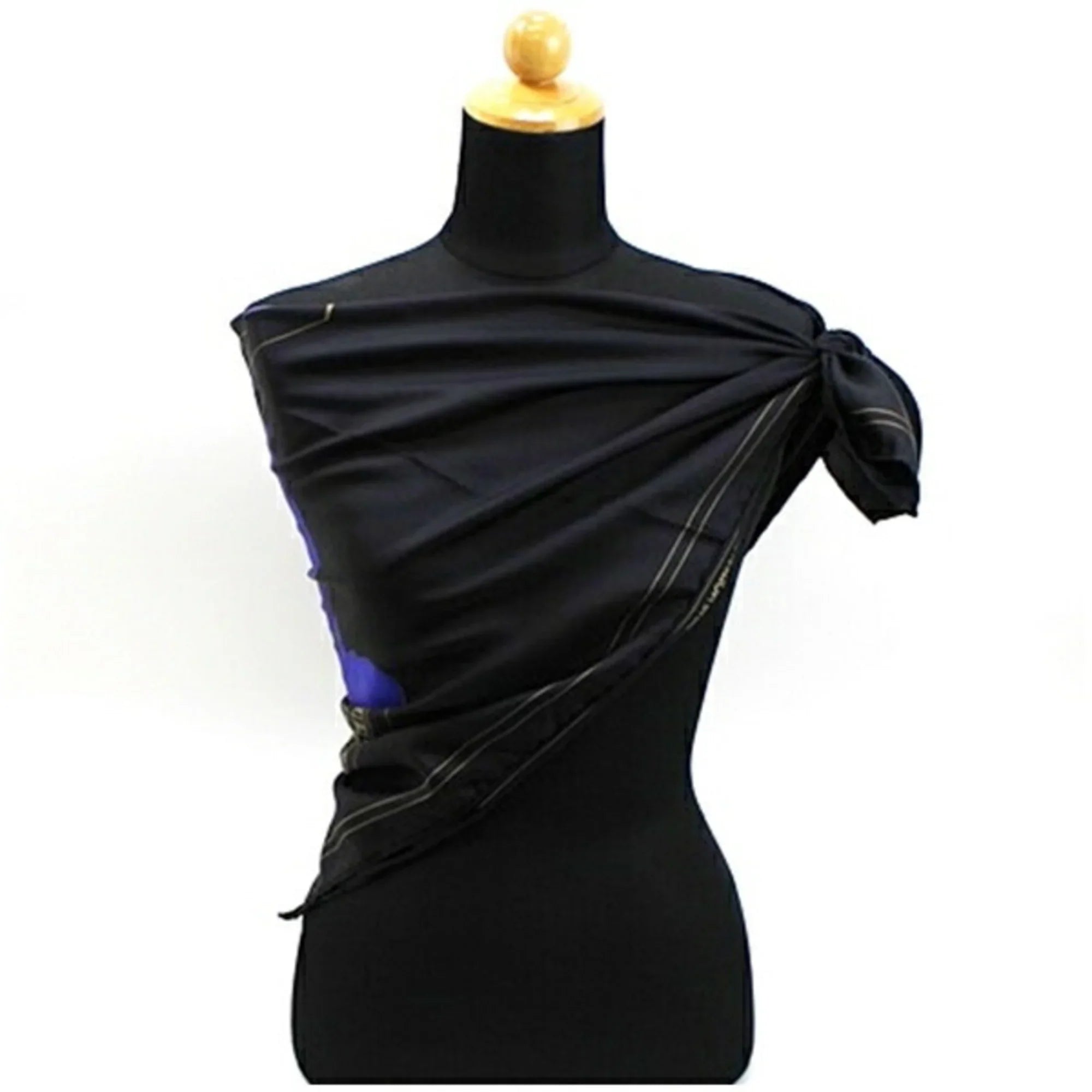 Louis Vuitton Muffler Black Silk Scarf Pre-Owned (Good) Women's