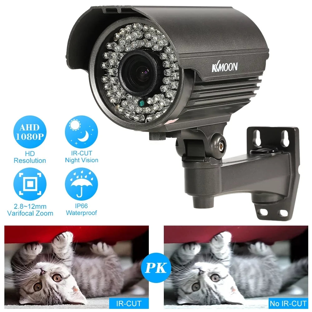 Vision, Sony 2.8~12mm IR PAL with 1080P System Lens IR-CUT CCTV 72 Camera 2.0MP, Indoor 1/3” Night - Analog Manual Zoom Varifocal Weatherproof, Use, CMOS LEDs, AHD