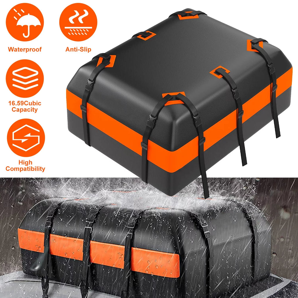 16 Bag Cubic Storage Vehicle, Carrier Large Waterproof Black Cargo Luggage Car feet Bag for Suit Anti-Slip Carriers iMounTEK Storage All Travel Mat Suv Rooftop