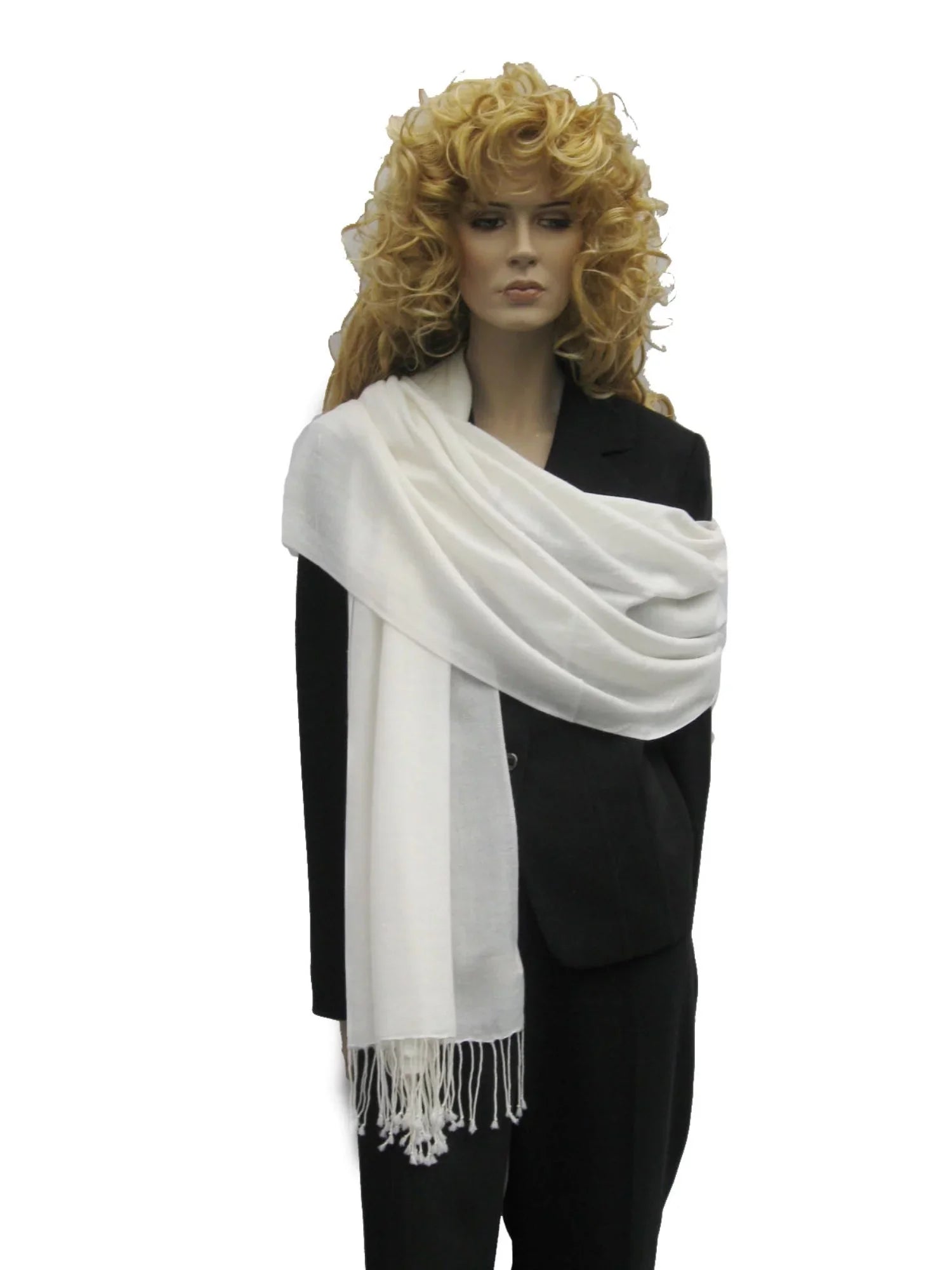 (Cream/Ivory Shawl) Regular Shawl/Shawls/Scarf/Scarves/Wrap/Stole/Muffler/Cape/Ruana/Blanket/Throw/Pashmina Scarf/Wool/Silk Shawl/Cashmere