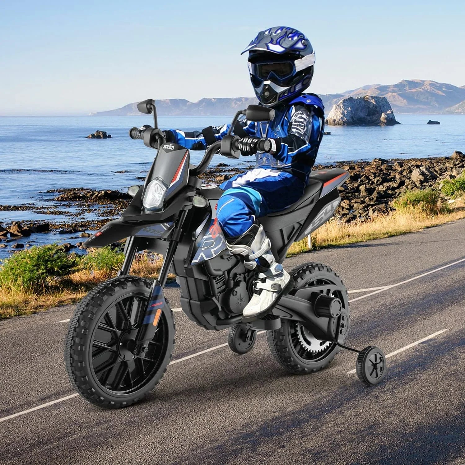 Battery Ride-on with Electric LED 12V Foxhouse1 Motorcycle Blue - Power, Color Kids Headlights
