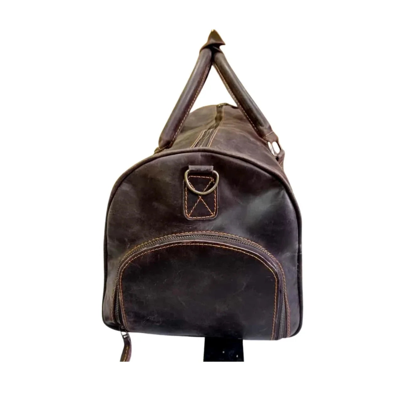 Luggage Cow Bag Dark Brown & Leather Bag Travel Duffle Leather Gym AMERICANSTYLE